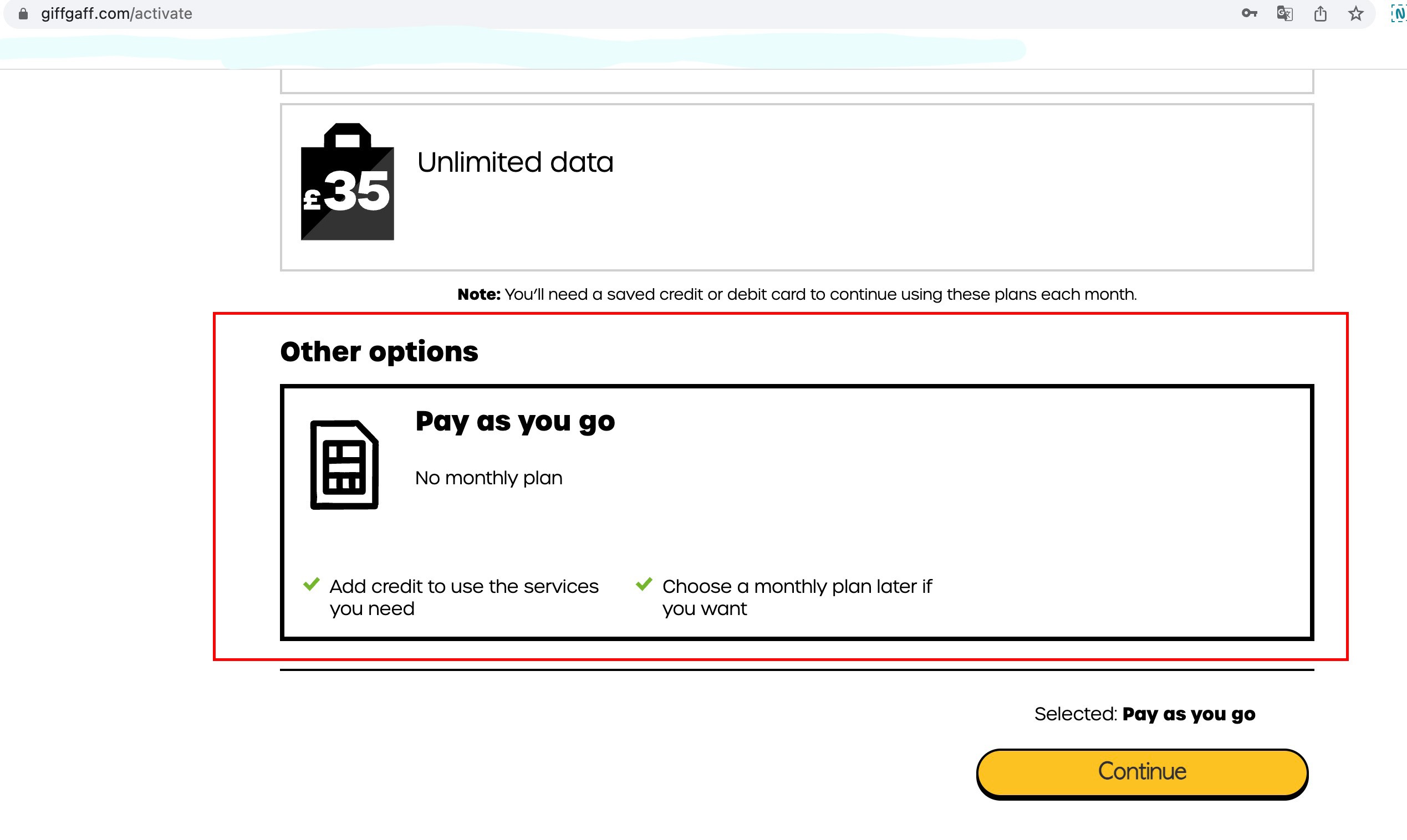  Pay as you go